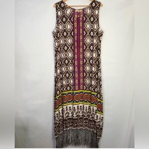 MAGIC Bohemian Sleeveless Round Neckline Maxi Crotchet Bottom Dress Size XL